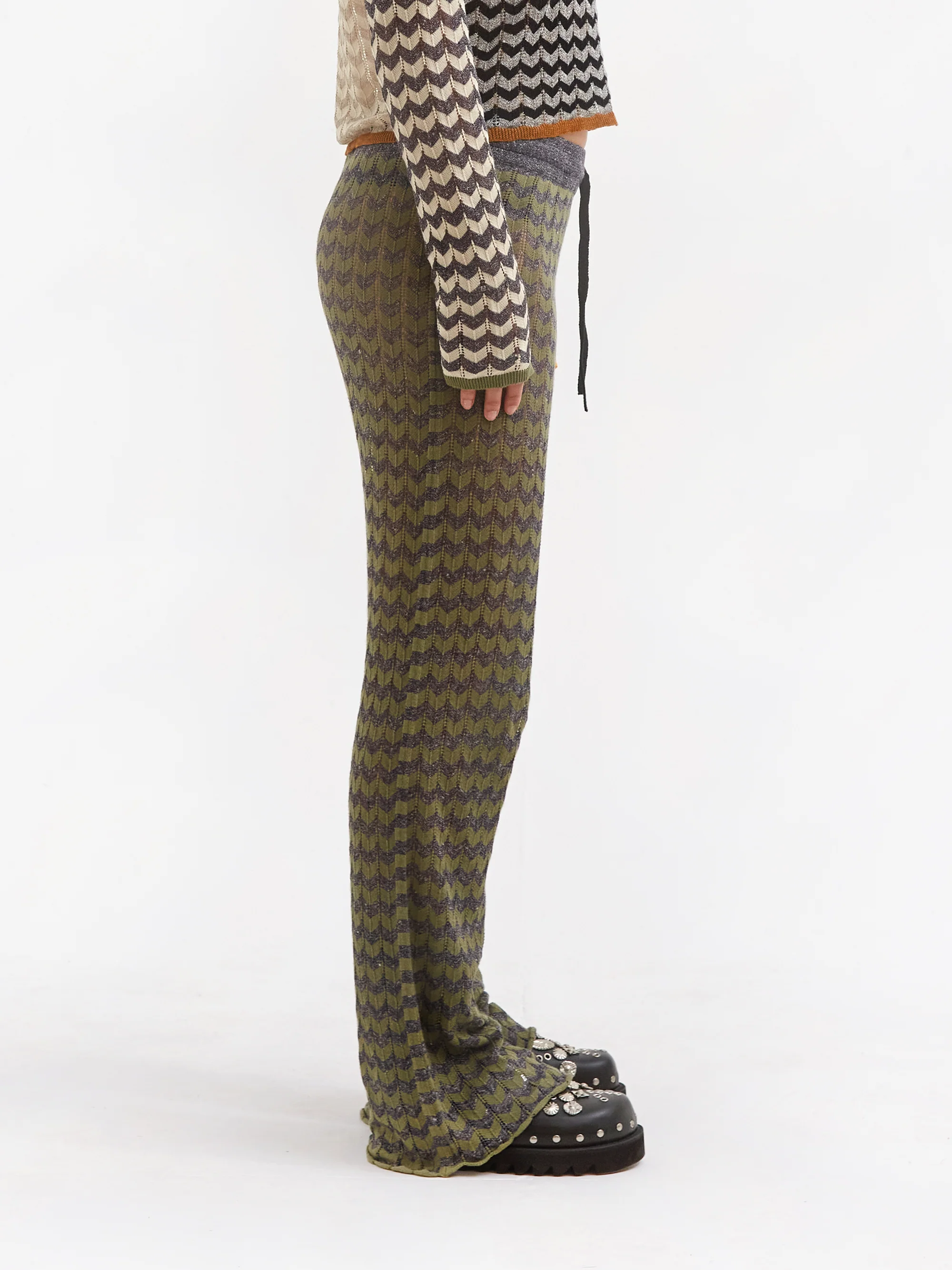 YANYAN KNITS Tong Pant - Army Multi - Image 2
