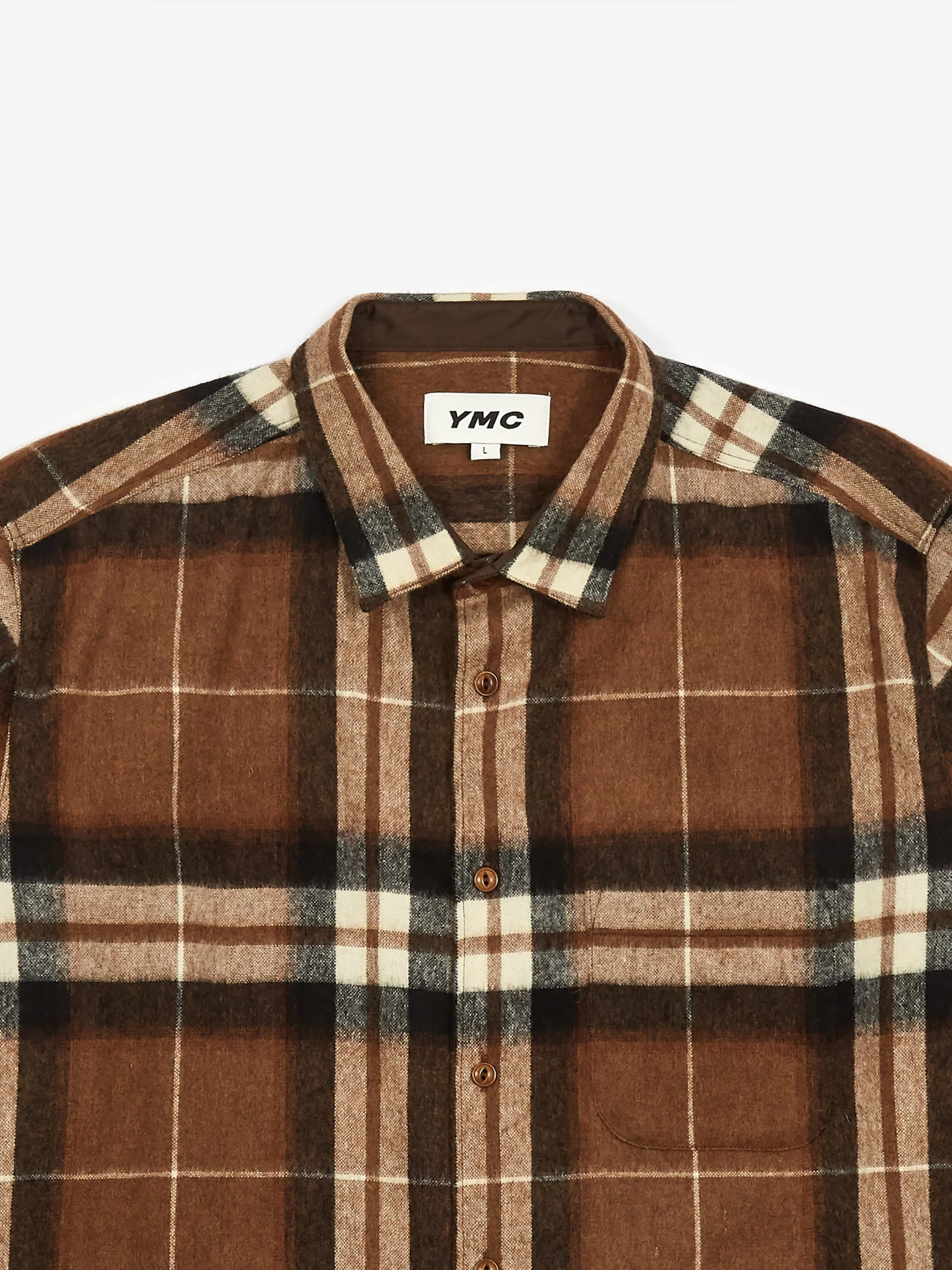 YMC Curtis Longsleeve Shirt - Brown - Image 3