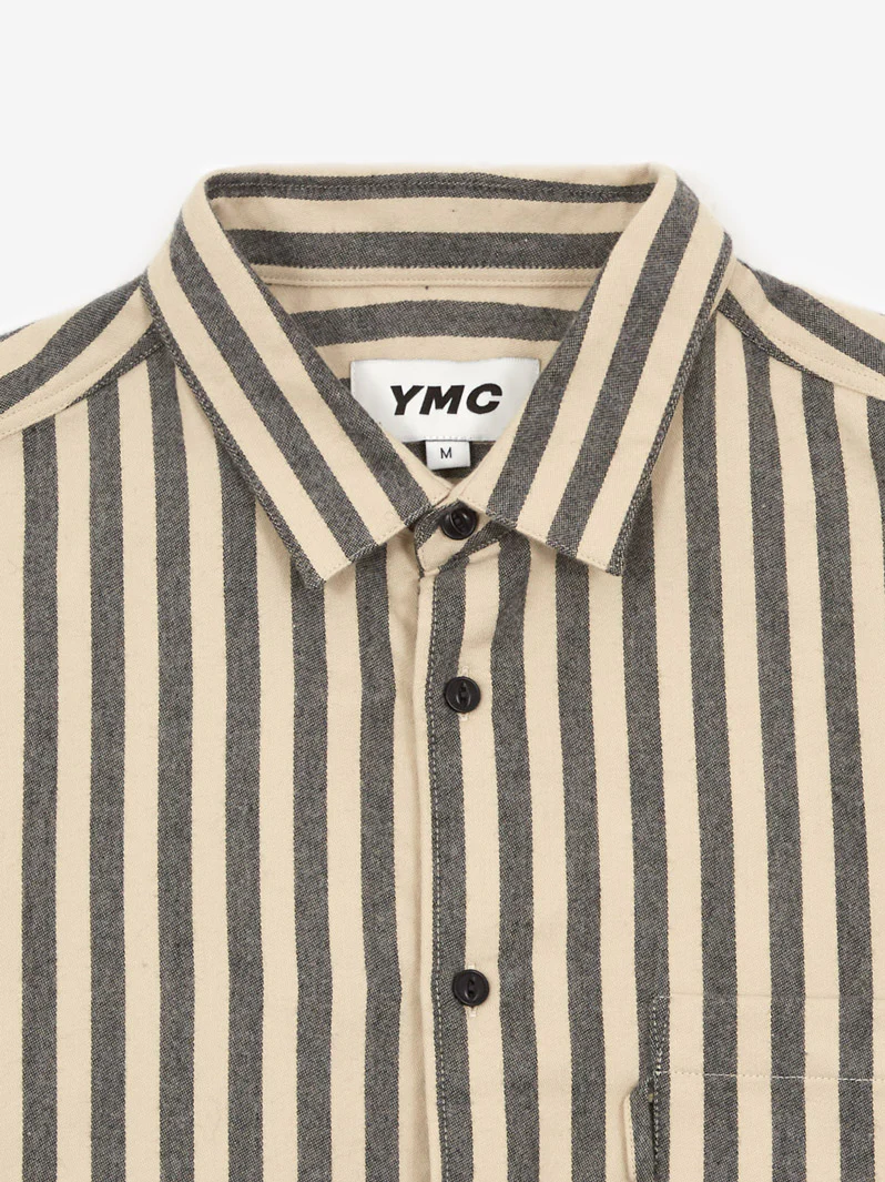 YMC Curtis Shirt - Ecru/Grey - Image 2