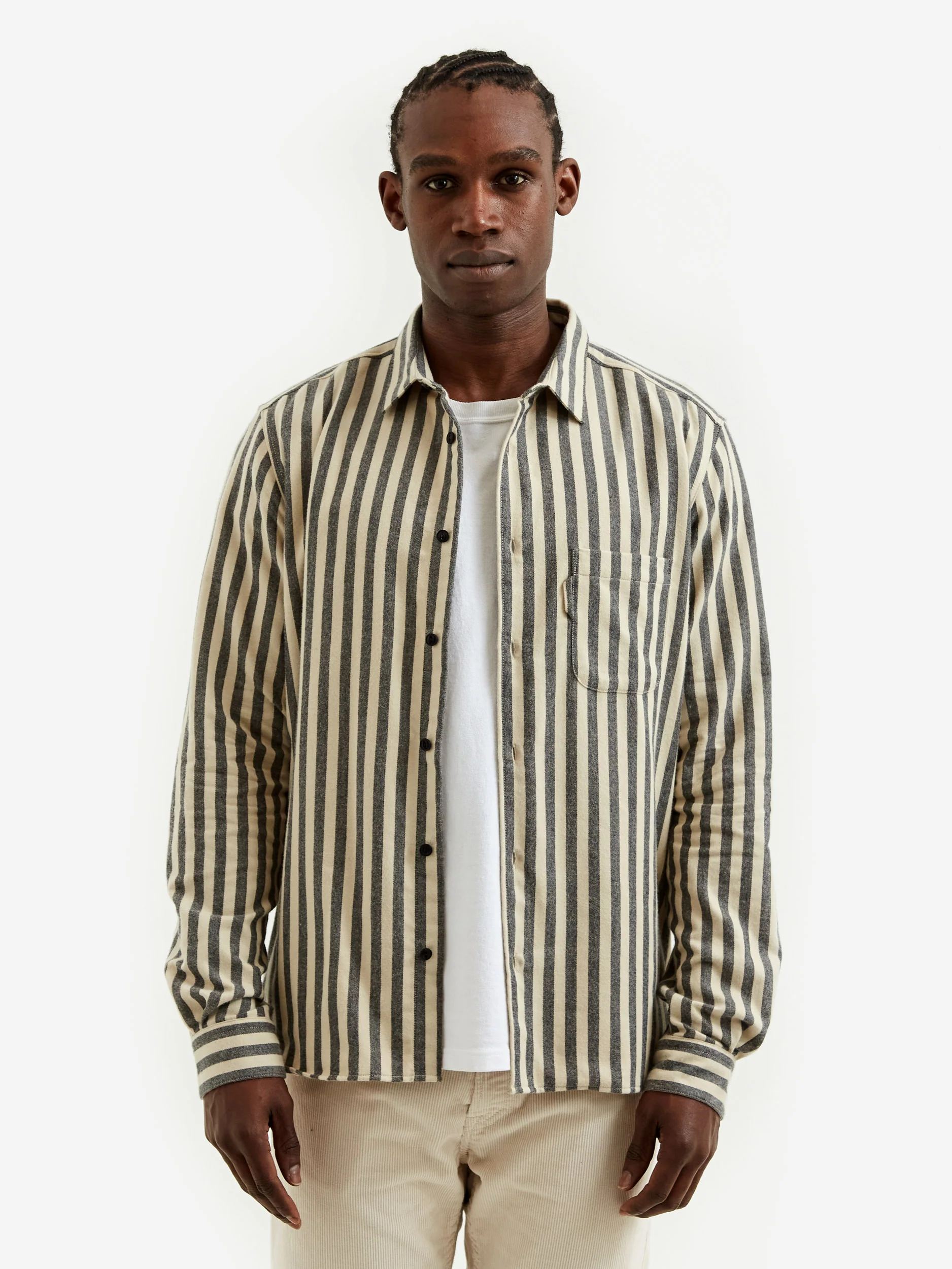 YMC Curtis Shirt - Ecru/Grey - Image 5