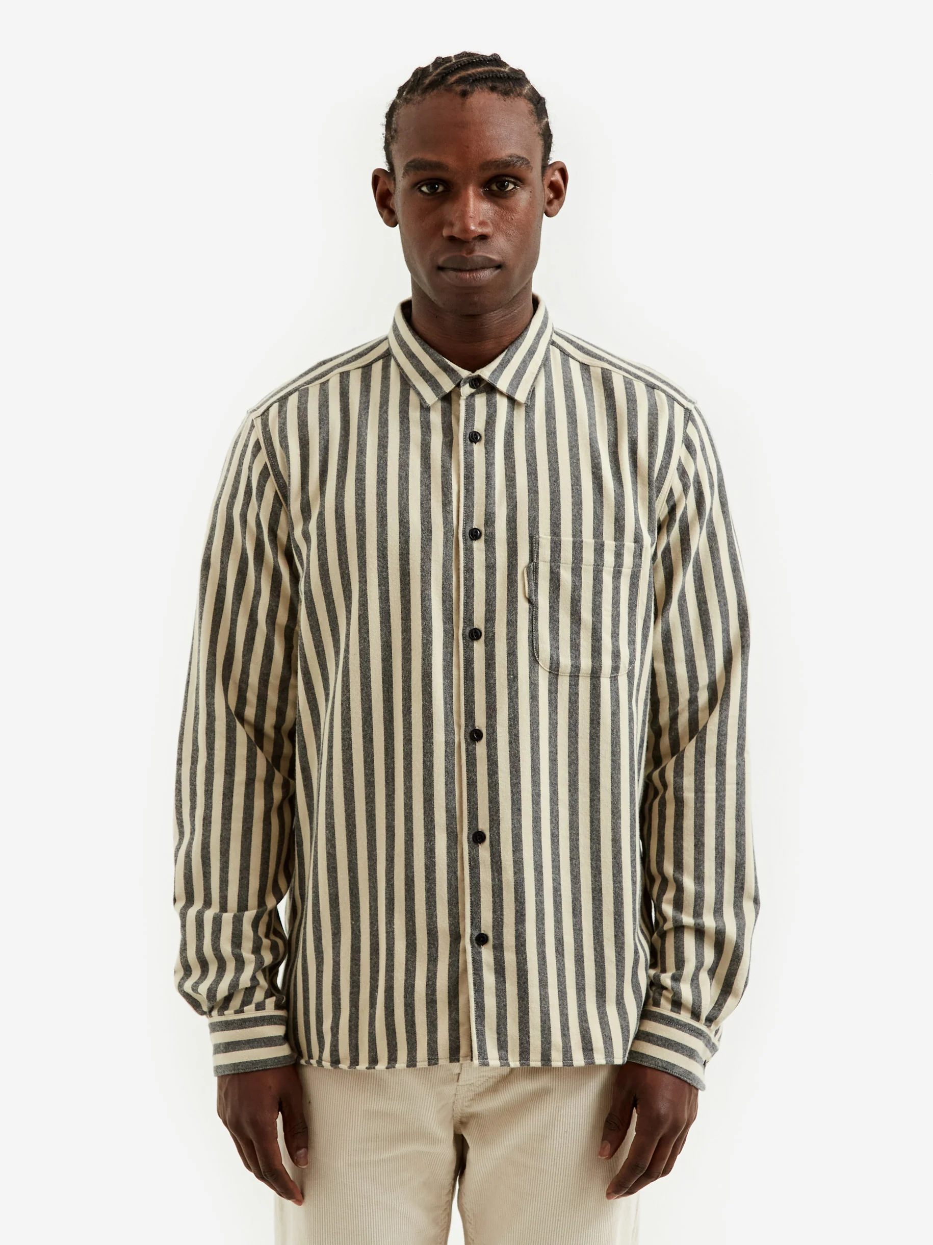 YMC Curtis Shirt - Ecru/Grey - Image 7