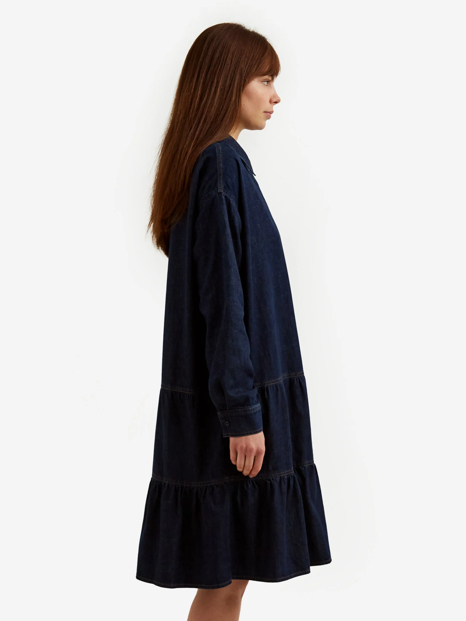YMC Luna Long Sleeve Dress - Indigo - Image 2