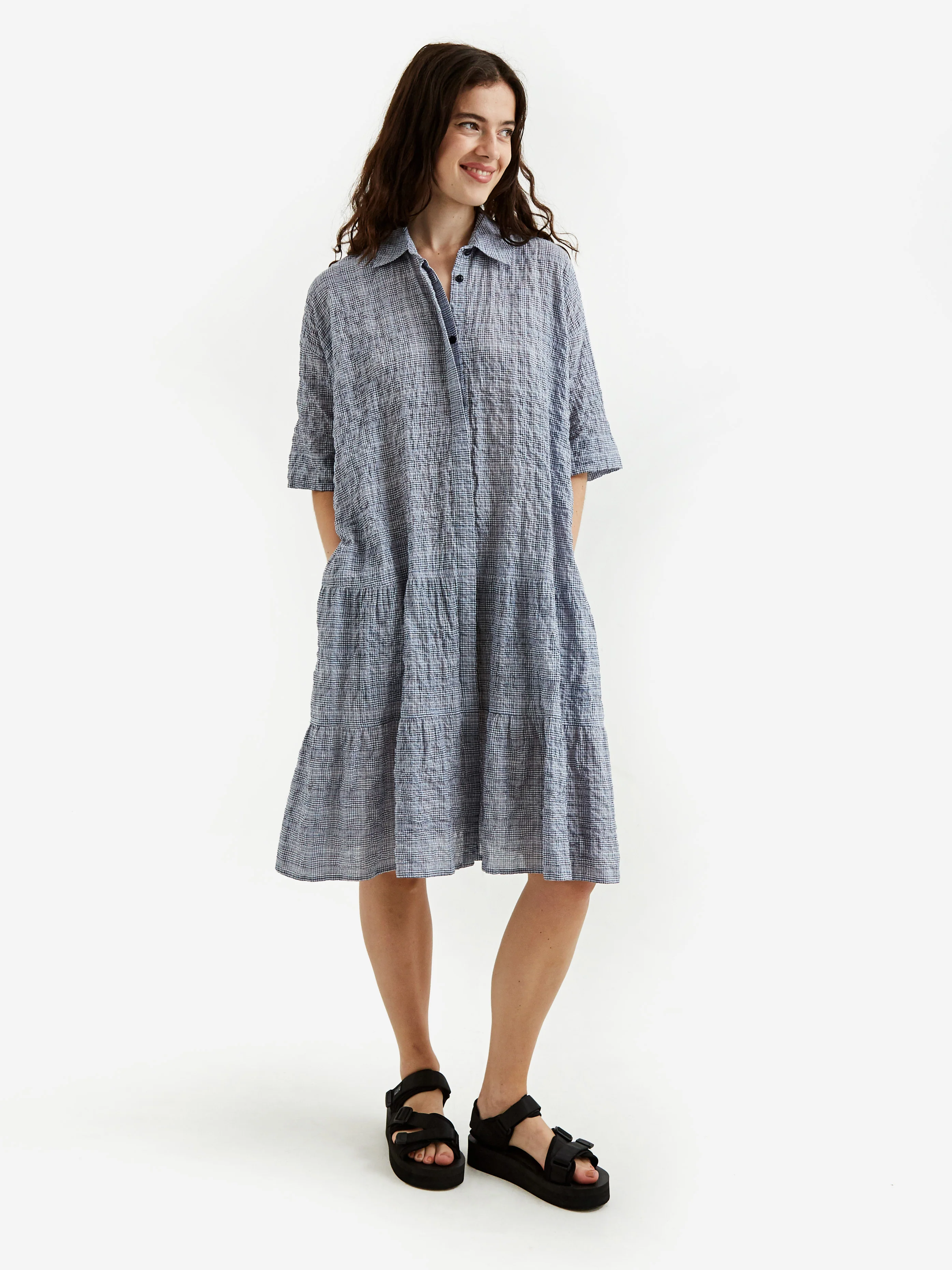YMC Luna Shortsleeve Dress - Blue