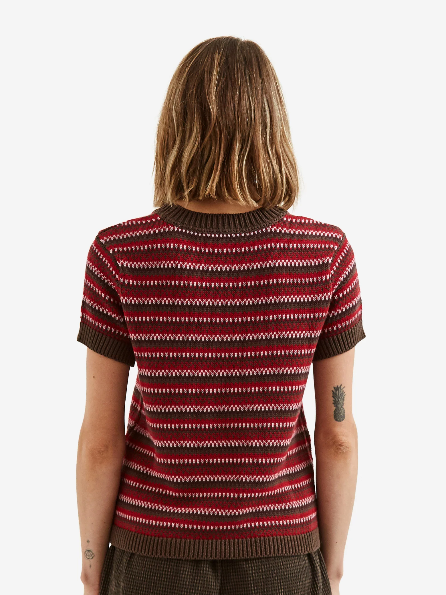 YMC Mitchell Crew Knit - Brown/Red - Image 4