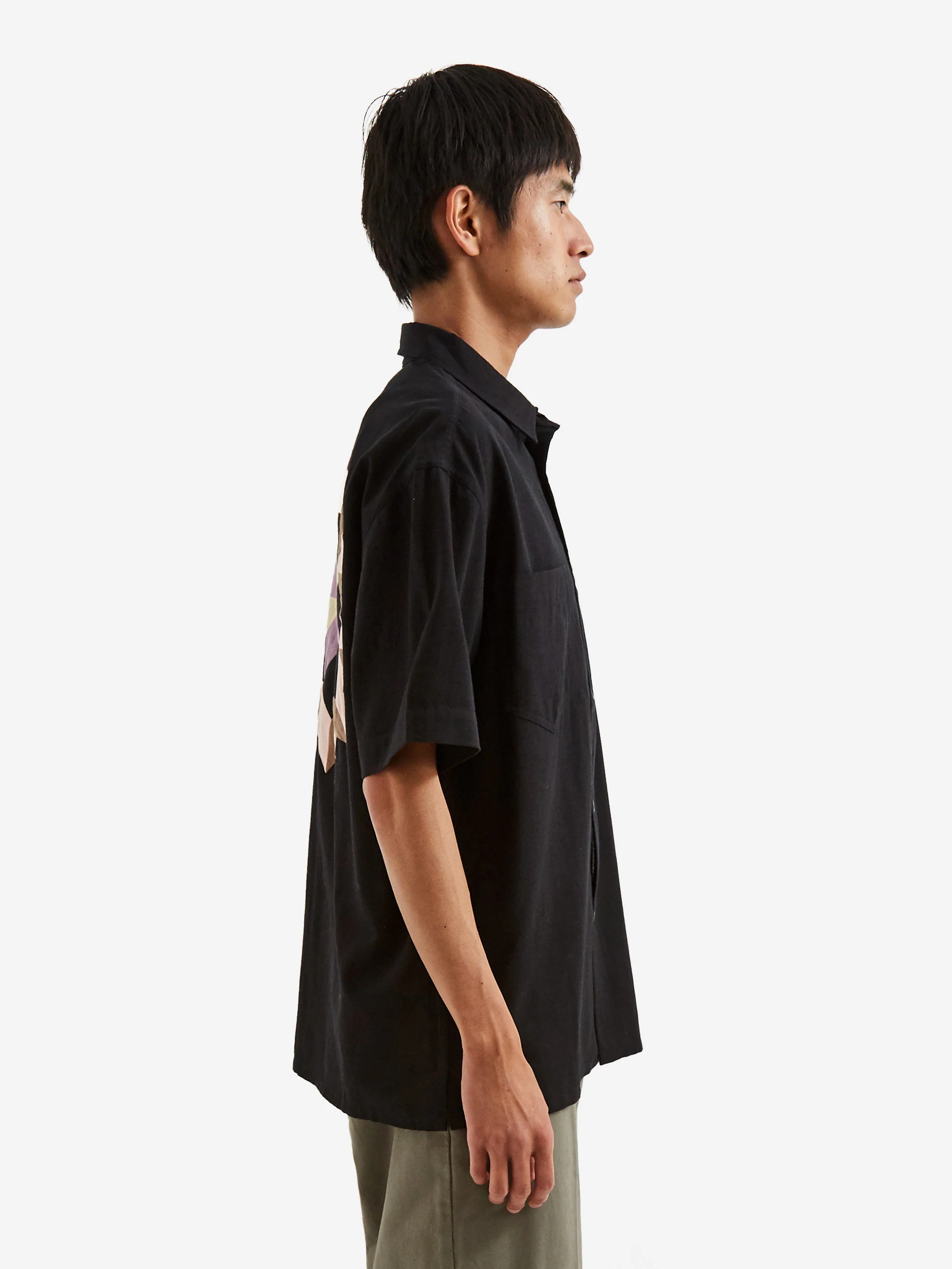 YMC Mitchum Shortsleeve Shirt - Black - Image 6