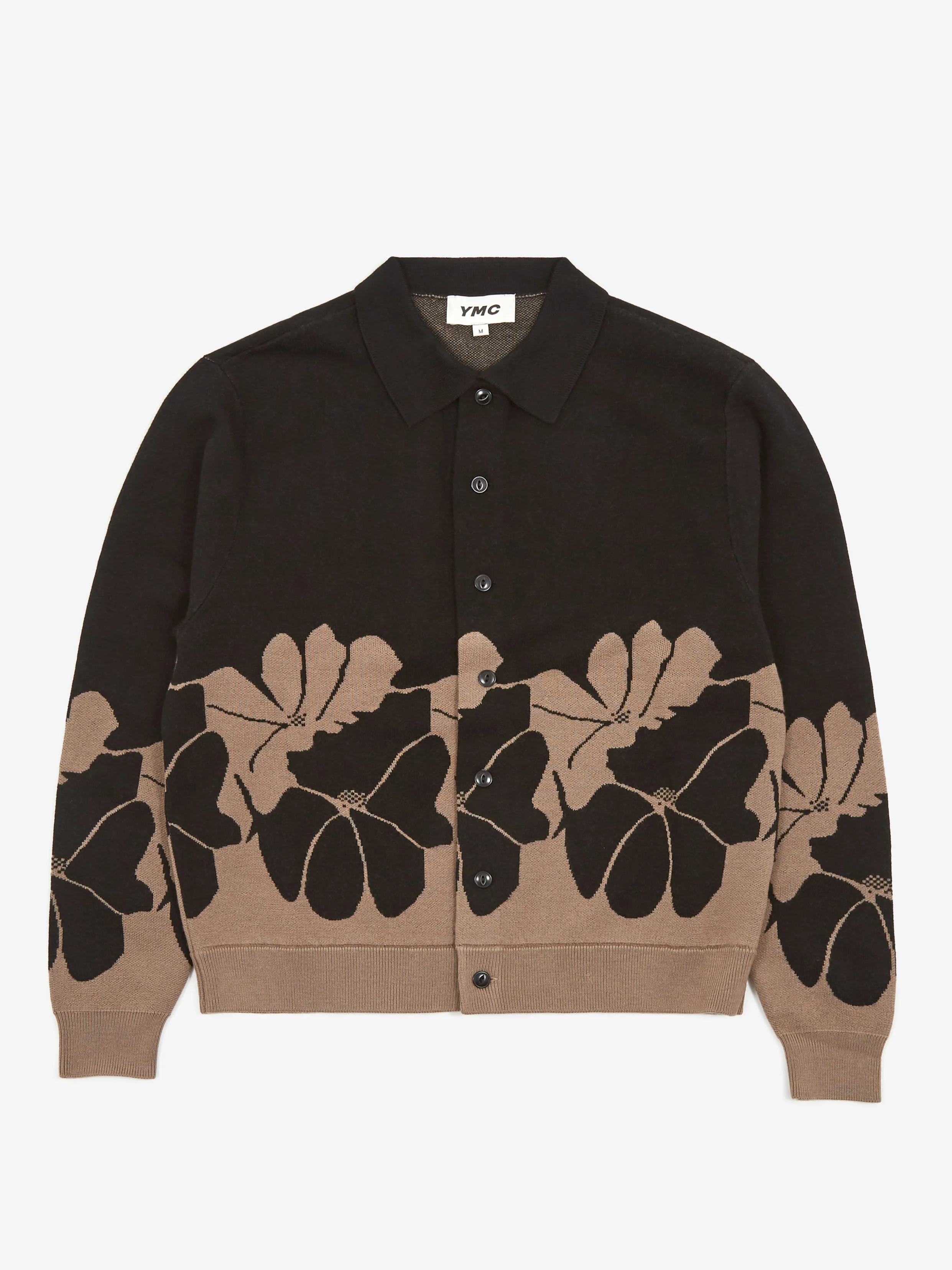 YMC Rat Pack Knit Cardigan - Black/Brown