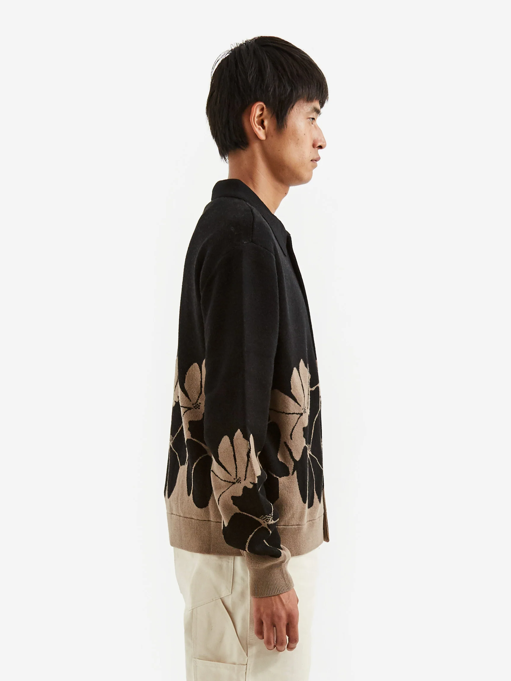 YMC Rat Pack Knit Cardigan - Black/Brown - Image 7