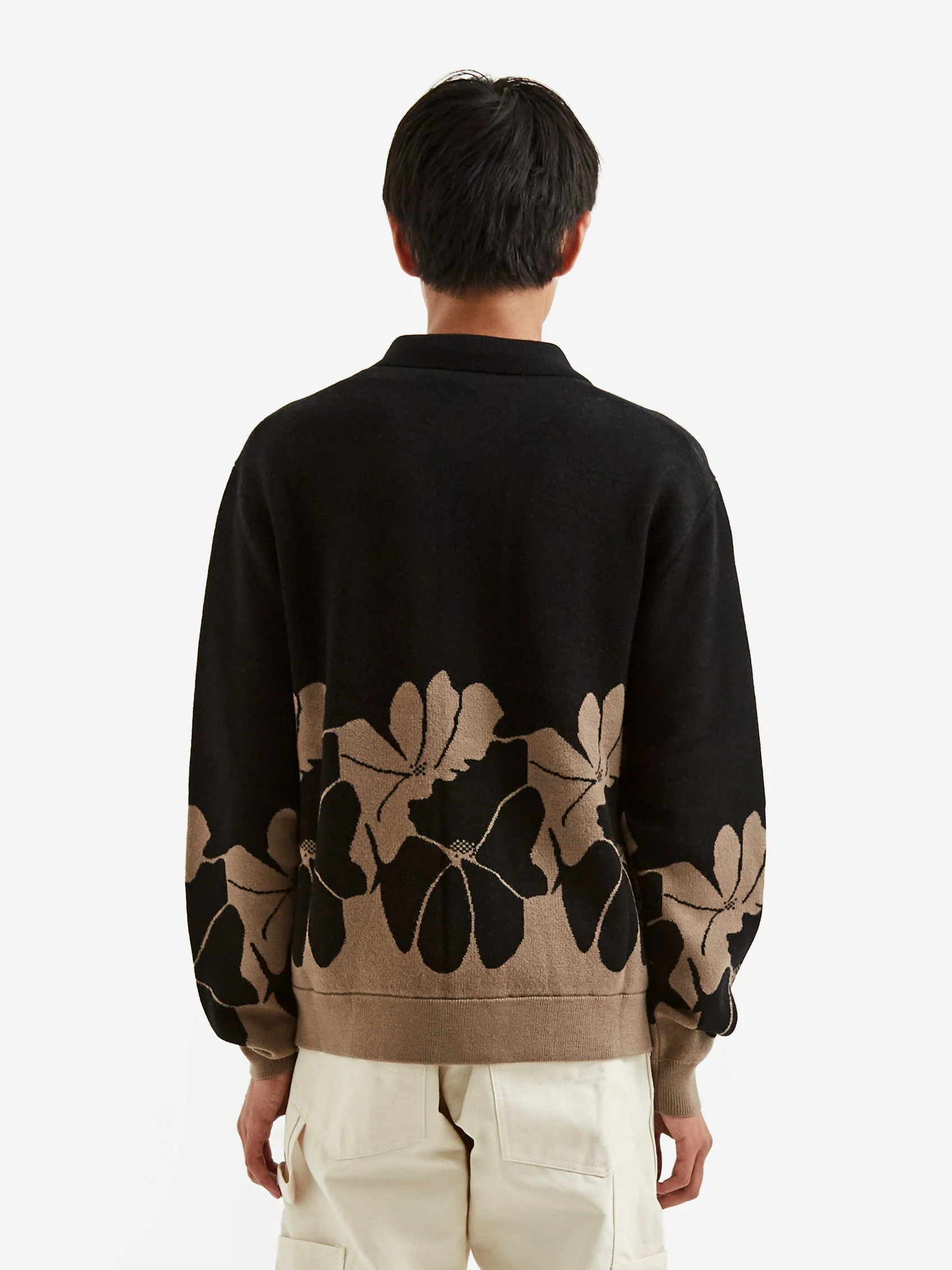 YMC Rat Pack Knit Cardigan - Black/Brown - Image 8