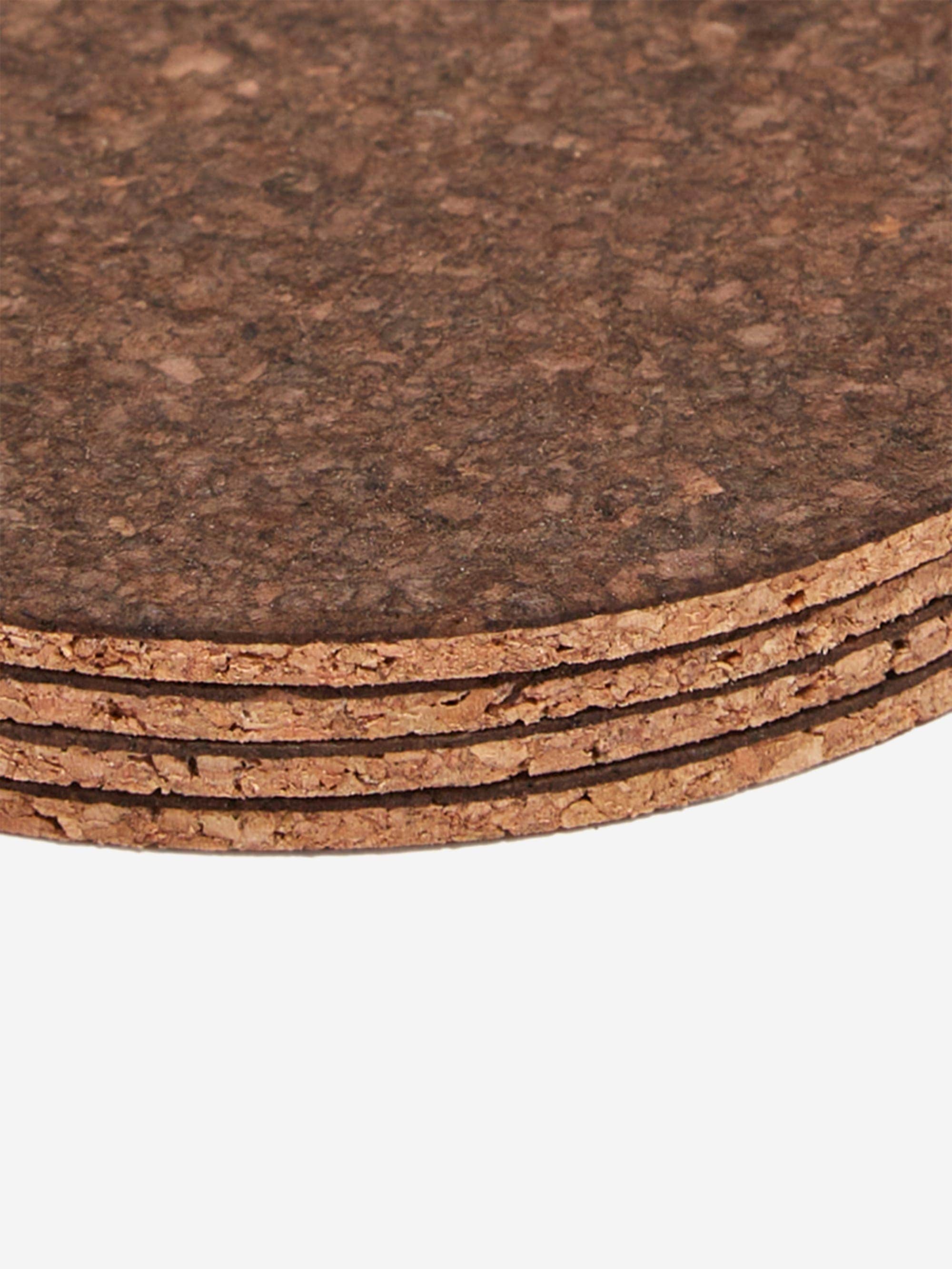 Yod and Co Round Natural Cork Coasters Set of 4 - 2Tone - Image 2