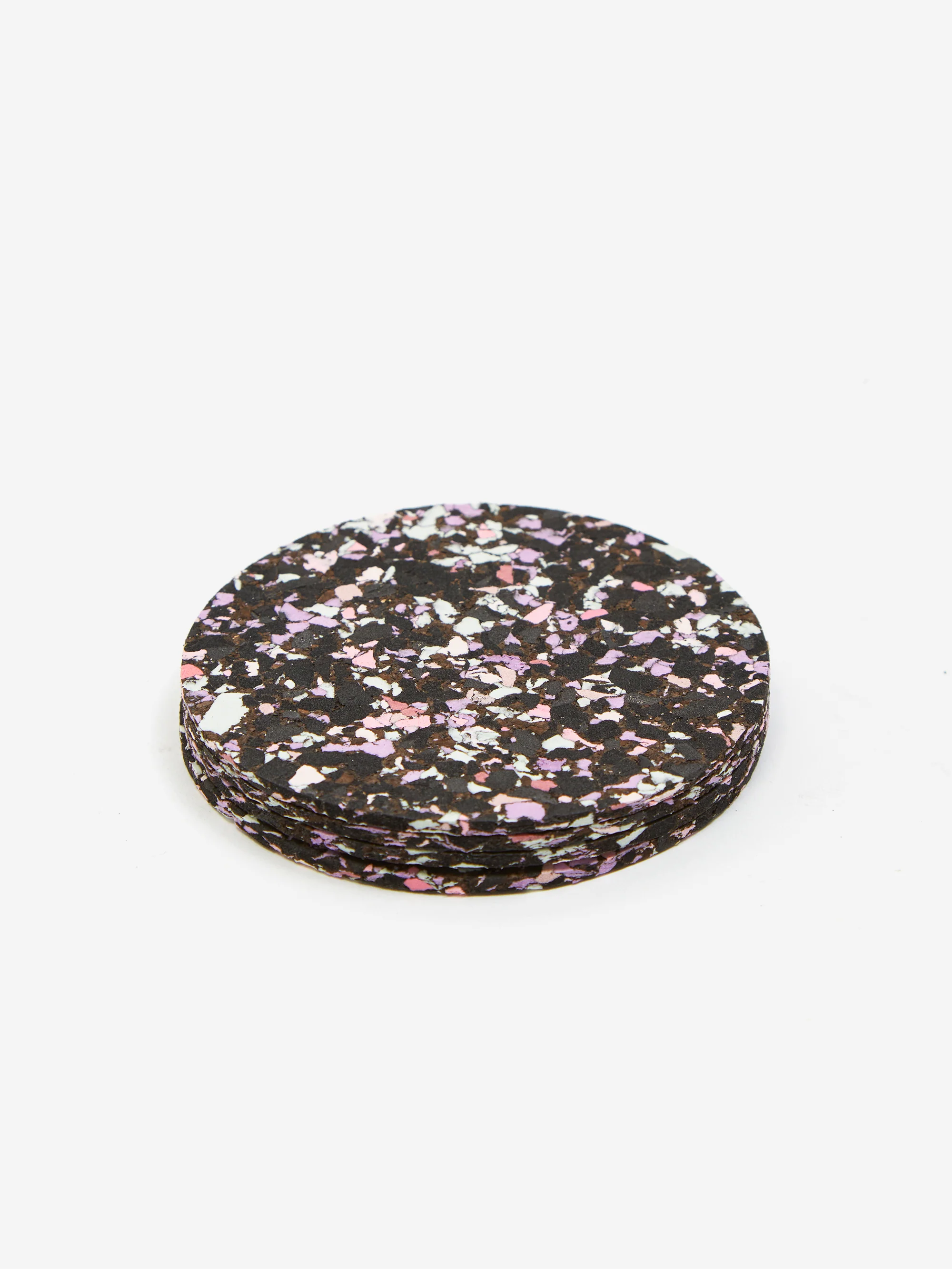 Yod and Co Speckled Cork Set of 4 Drink Coasters - Black/Purple - Image 2