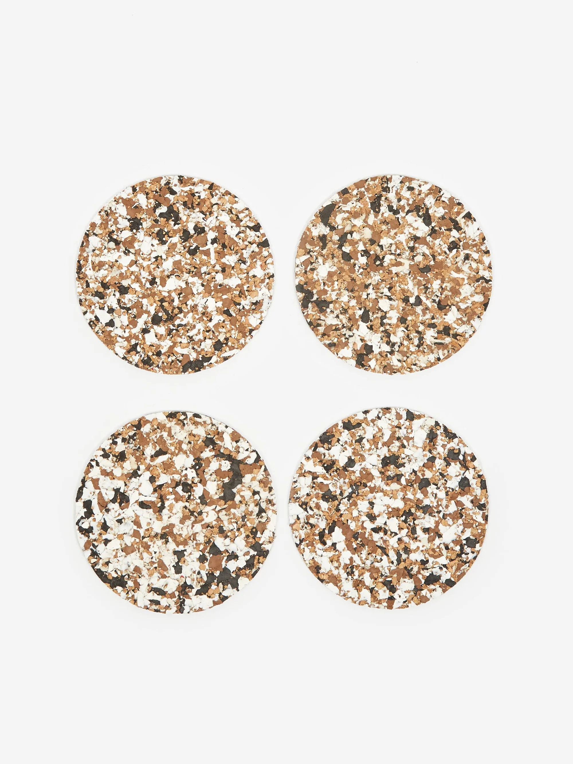 Yod and Co Speckled Cork Set of 4 Drink Coasters - Black