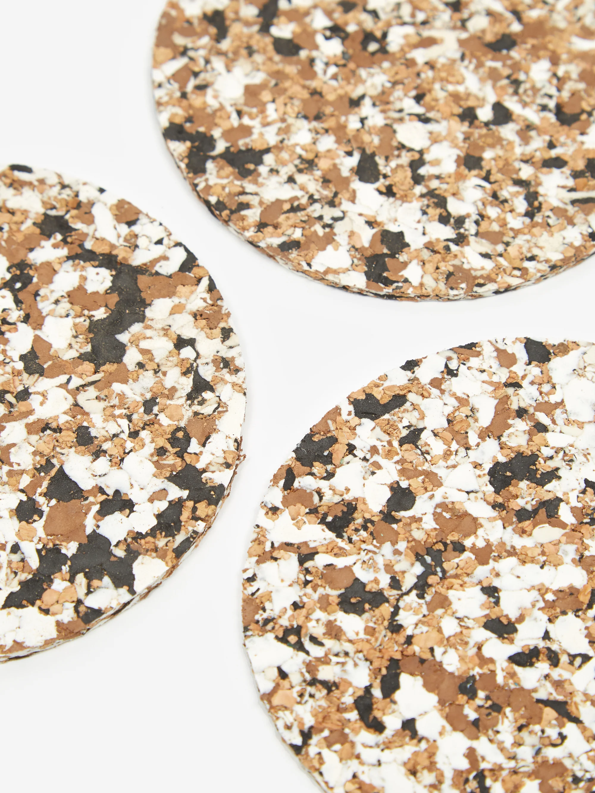 Yod and Co Speckled Cork Set of 4 Drink Coasters - Black - Image 3