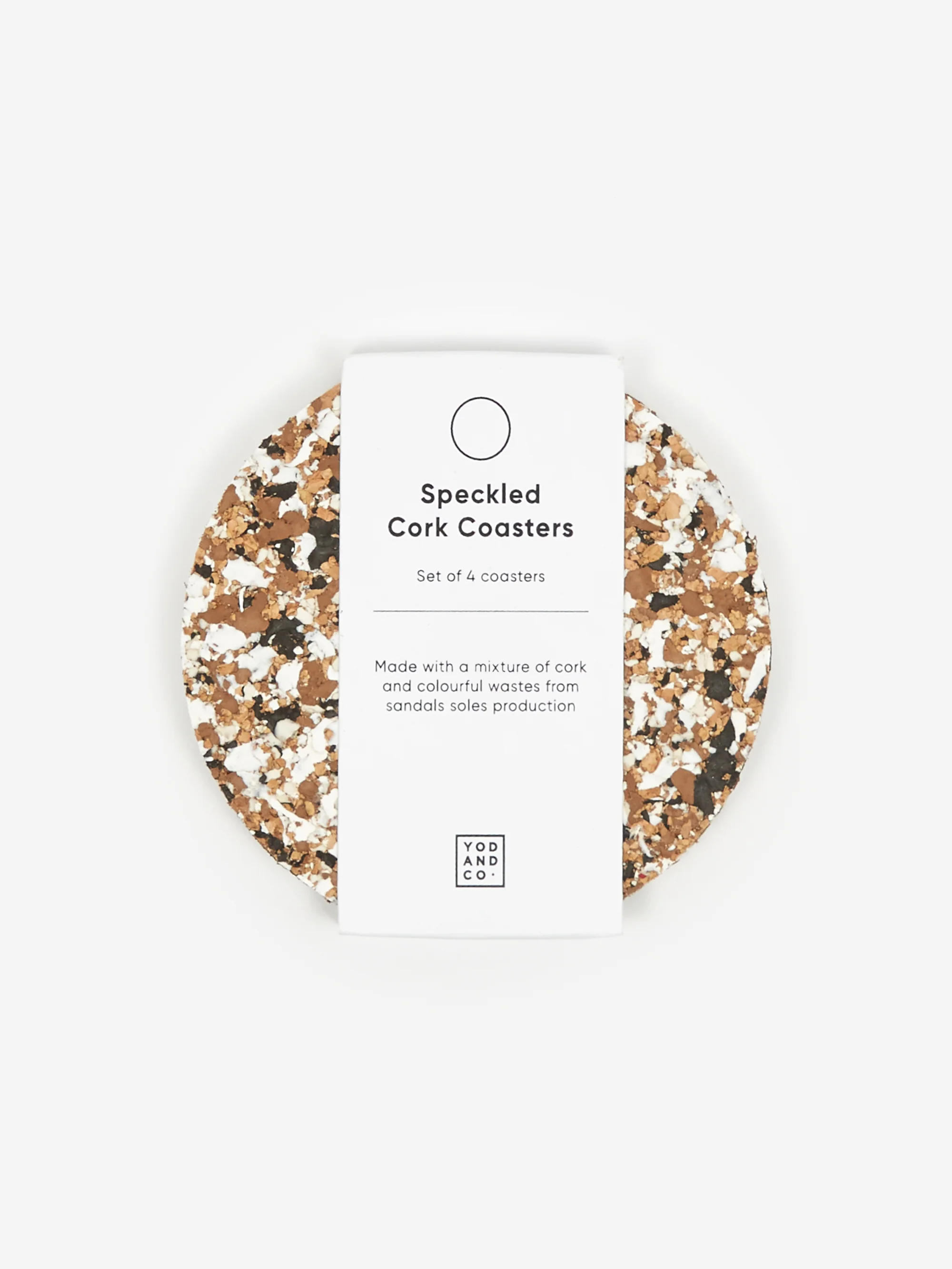 Yod and Co Speckled Cork Set of 4 Drink Coasters - Black - Image 4