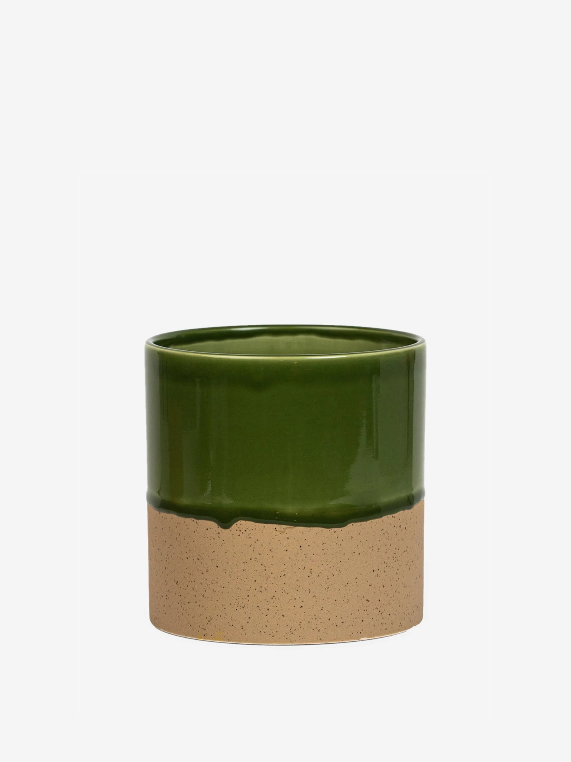 YOD&CO Drip Ceramic Planter Large - Rich Green/Natural