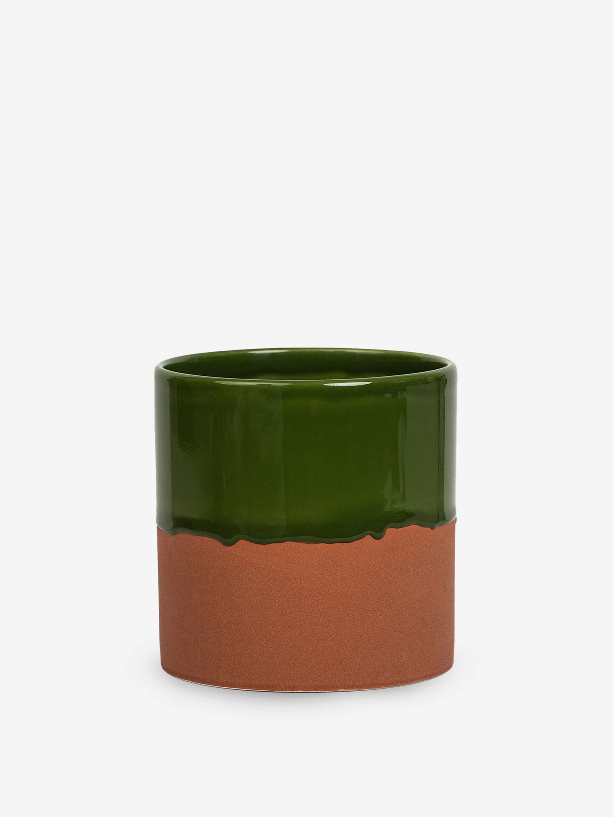 YOD&CO Drip Ceramic Planter Large - Rich Green/Terracotta