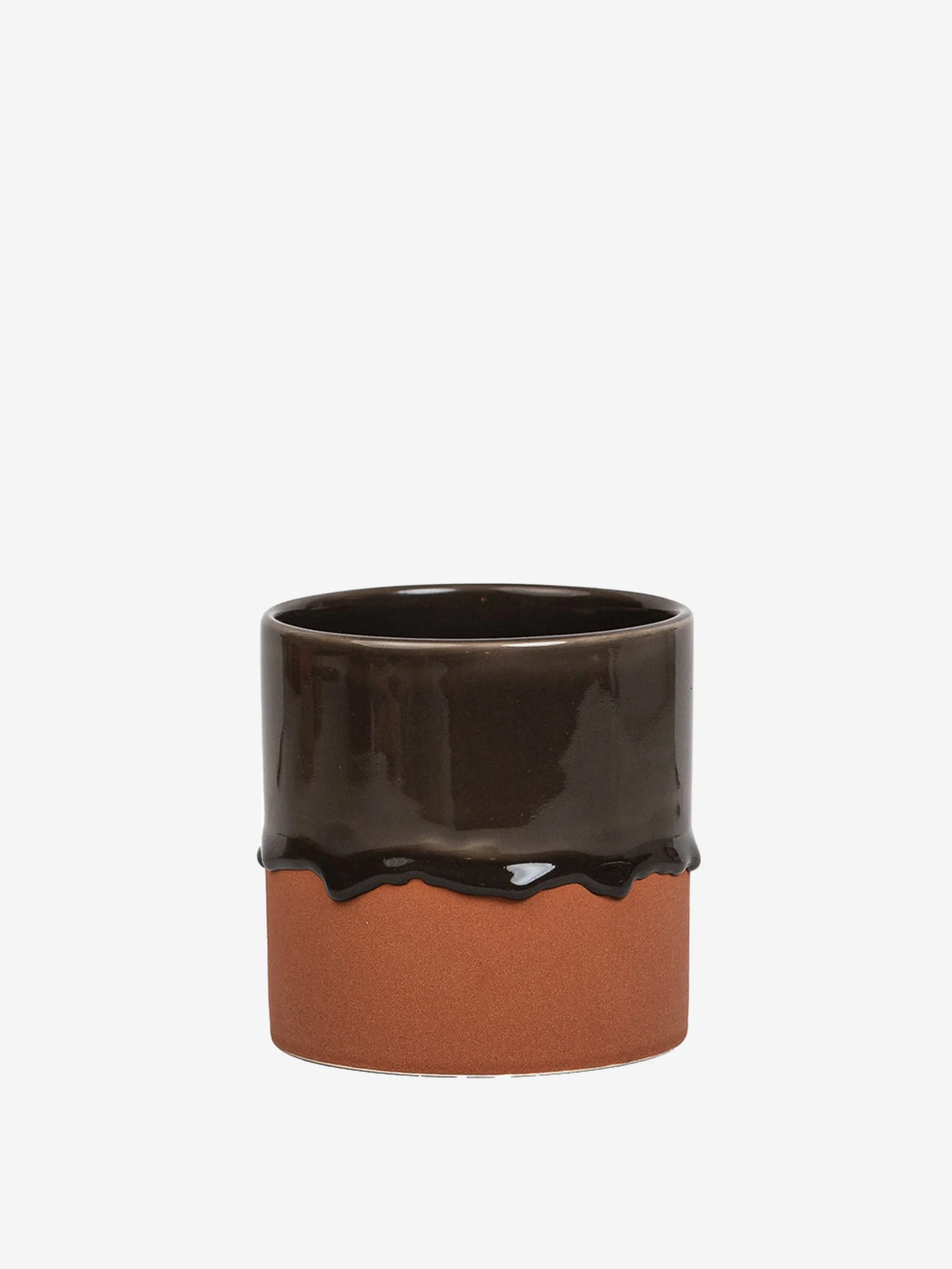 YOD&CO Drip Ceramic Planter Medium - Charcoal/Terracotta