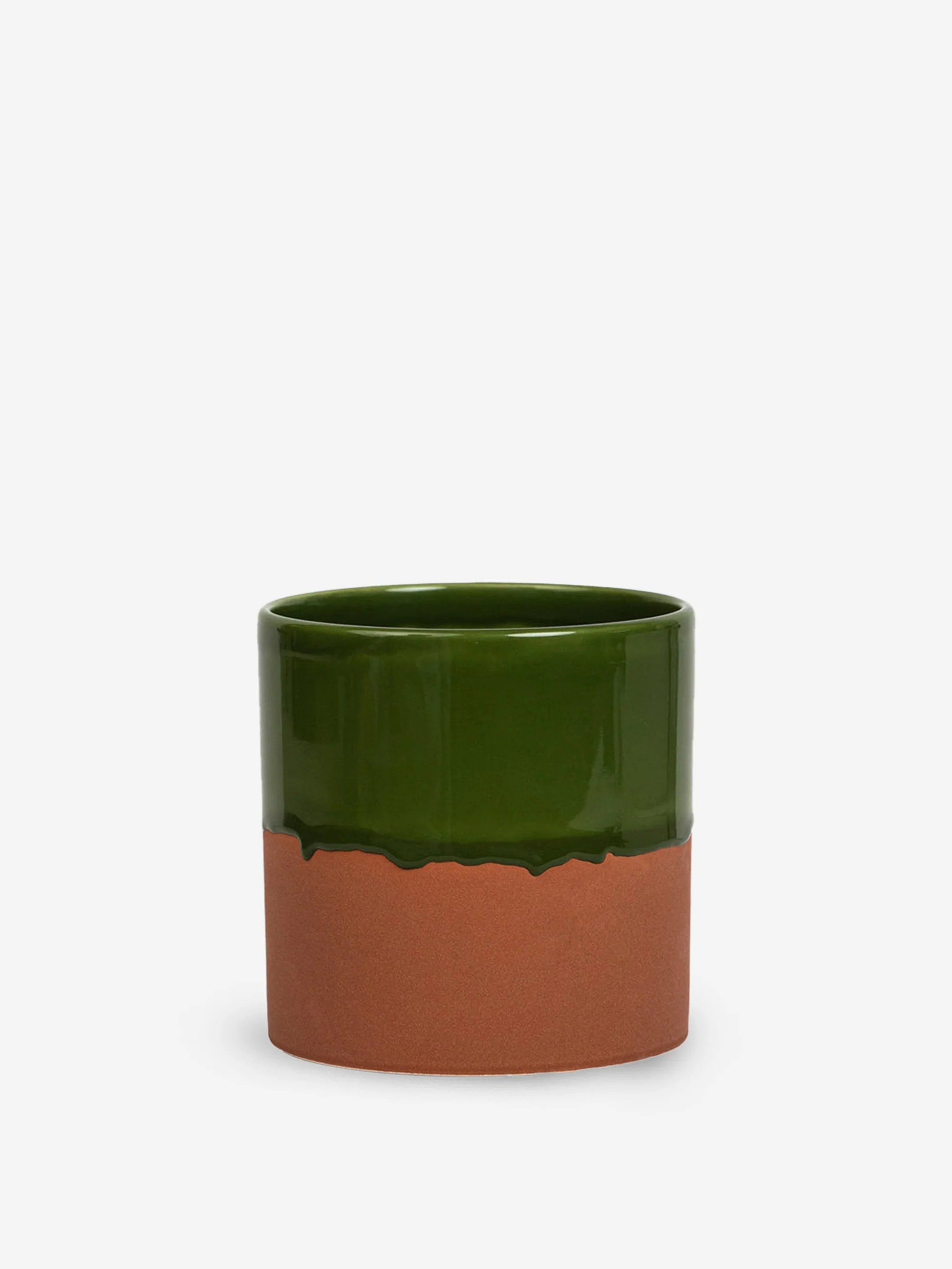 YOD&CO Drip Ceramic Planter Medium - Rich Green/Terracotta
